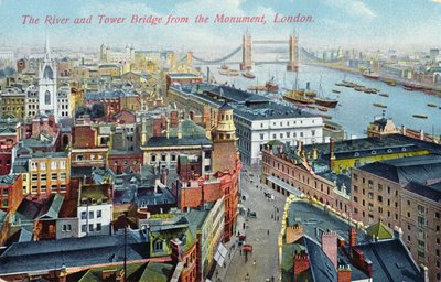 El río Támesis y el Puente de la Torre, c.1920 de English School