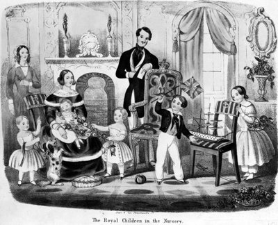 Los niños reales en la guardería, por T. H. A. E., 1847 de English School