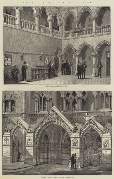Los Tribunales Reales de Justicia (grabado) de English School