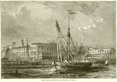 El Astillero Real, Deptford, en 1810 de English School