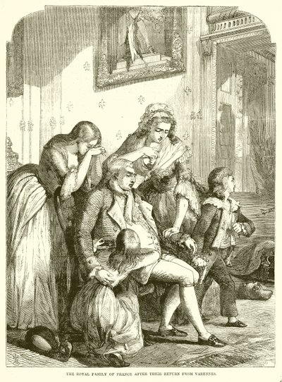 La familia real de Francia después de su regreso de Varennes de English School