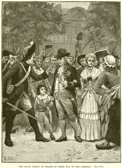 La familia real de Francia en su camino a la Asamblea de English School