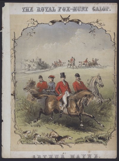 The Royal Fox Hunt Galop, de Arthur Mayne (litografía en color) de English School
