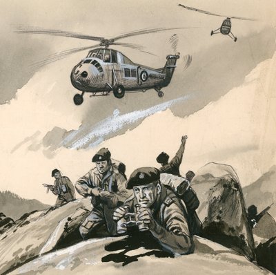 Los Comandos Reales de la Marina en un punto conflictivo en la década de 1960 de English School
