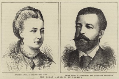 El matrimonio real en Bélgica (grabado) de English School