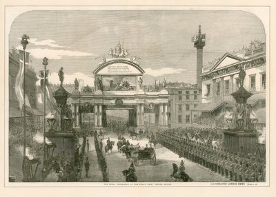 La Procesión Real en el Gran Arco, Puente de Londres de English School