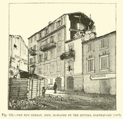 La Rue Debray, Niza, dañada por el Terremoto de la Riviera, 1887 de English School