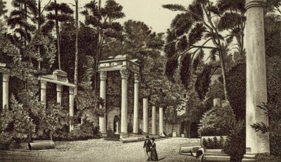 Las ruinas, Virginia Water (litografía) de English School