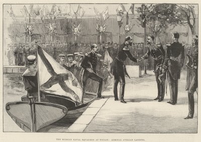 El Escuadrón Naval Ruso en Toulon, desembarco del Almirante Avellan de English School