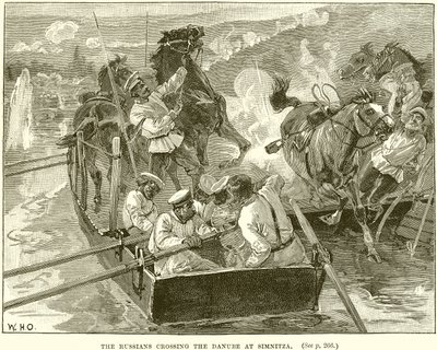 Los rusos cruzando el Danubio en Simnitza de English School