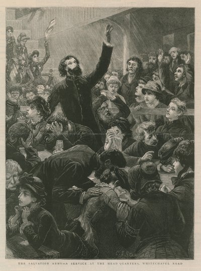 El Ejército de Salvación - un servicio en la sede en Whitechapel Road de English School