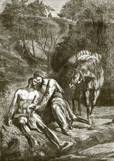 El samaritano y el hombre herido al borde del camino de English School