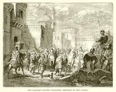 Los sarracenos dejando Narbona, restaurada a los francos de English School