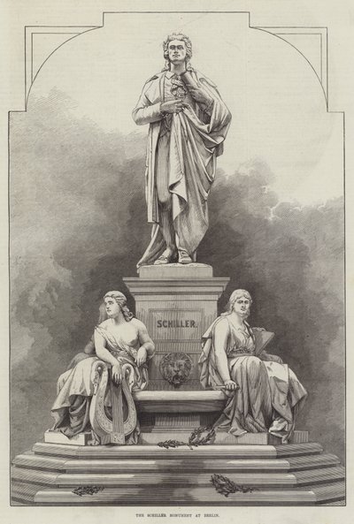 El monumento a Schiller en Berlín (grabado) de English School