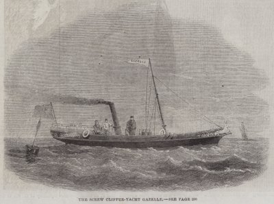El Clíper-Yate de Tornillo Gazelle (grabado) de English School