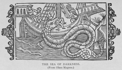 El mar de la oscuridad, de un libro de Olaus Magnus (1490-1557), de 