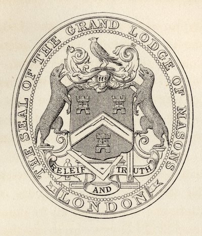 El Sello de la Gran Logia de Masones, Londres, antes de 1813, de 