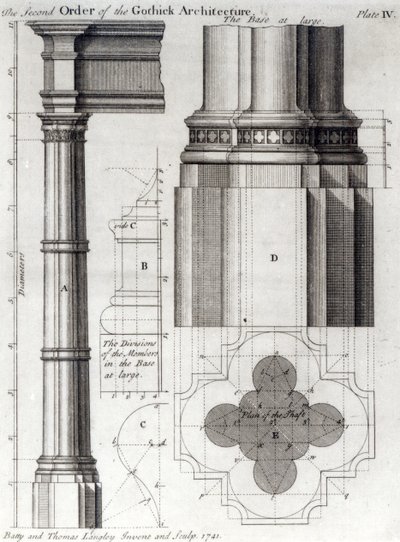 El segundo orden de la arquitectura gótica, 1741 de English School