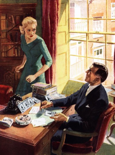 El Secretario (litografía en color) de English School
