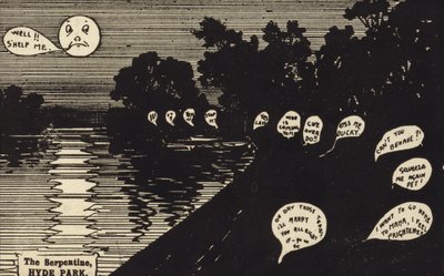 The Serpentine, Hyde Park (grabado) de English School
