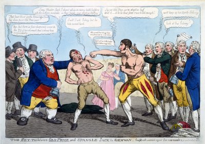 El enfrentamiento entre Old Price y Spangle Jack el Showman - luchado con vigor incesante durante nueve rondas y aún sin decidir, pub. Londres de English School