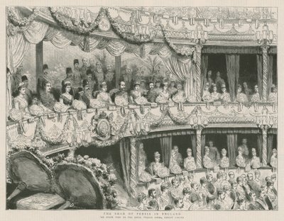 El Shah de Persia en Inglaterra; La visita de estado a la Ópera Real Italiana, Covent Garden de English School