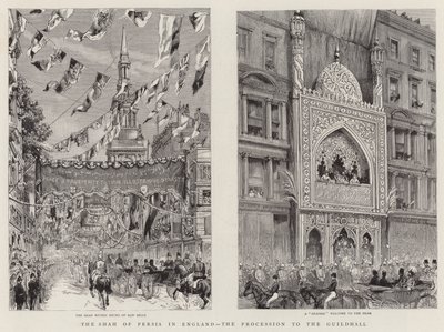 El Shah de Persia en Inglaterra, la procesión al Guildhall de English School