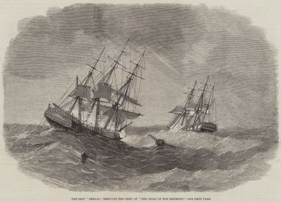 El barco "Bengal" rescatando a la tripulación de "El Niño del Regimiento" (grabado) de English School