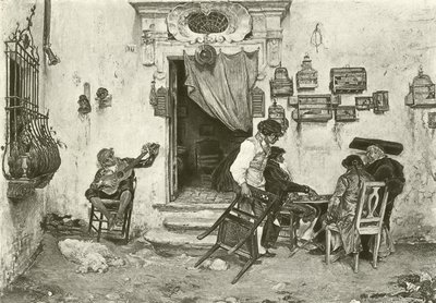 La tienda de Figaro (grabado) de English School