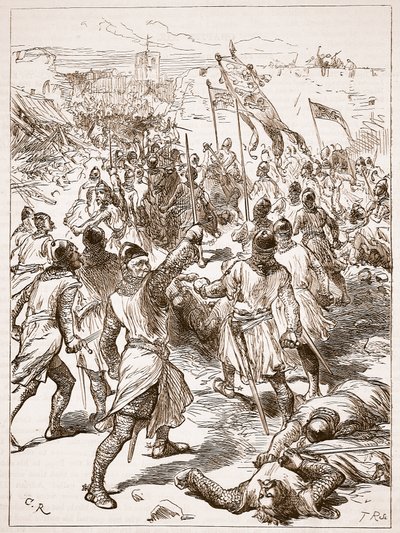 El asedio de Waterford, ilustración de Cassells Illustrated History of England de English School