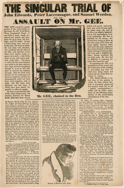 El Singular Juicio por el Asalto a Mr. Gee, 1834 de English School