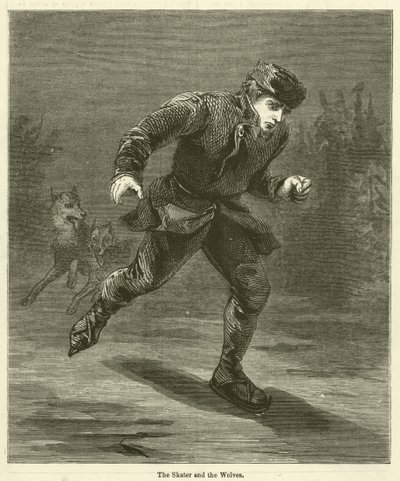 El patinador y los lobos (grabado) de English School