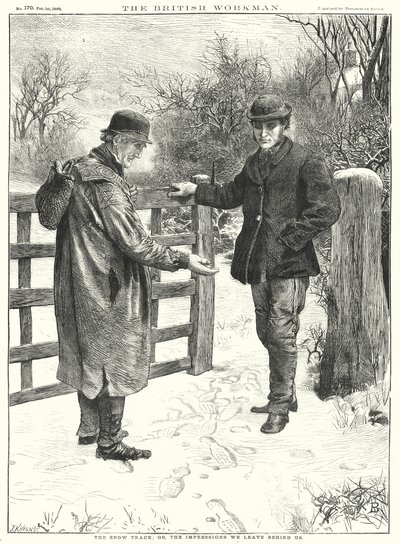 La huella de la nieve; o, las impresiones que dejamos tras nosotros (grabado) de English School