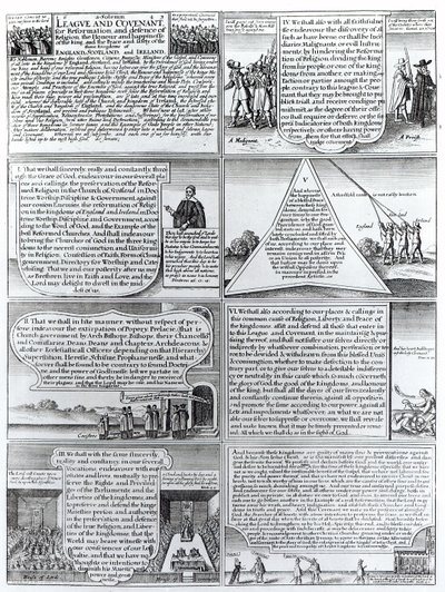 La Liga y el Pacto Solemne de 1643, grabado por W. Hollar (1607-77) de English School