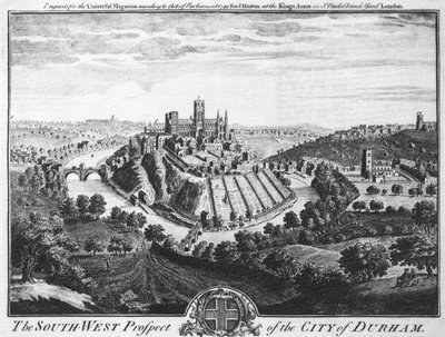 La Perspectiva Suroeste de la Ciudad de Durham, circa 1600 de English School