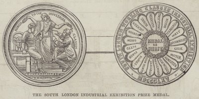 Medalla de Premio de la Exposición Industrial del Sur de Londres (grabado) de English School
