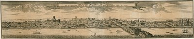 La perspectiva sur de Londres, después del Gran Incendio de 1666 de English School