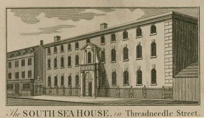 La Casa del Mar del Sur en Threadneedle Street, Londres de English School