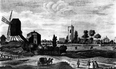 La vista sur de Barnes, impreso por Henry Overton de English School