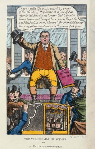 La caza de Spa Fields o un patriota montado, 1816 de English School