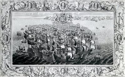La Armada Española, publicada por John Pine, 1739 de English School