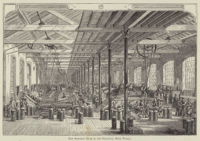La sala de hilado en las obras de cuerda de Shadwell de English School