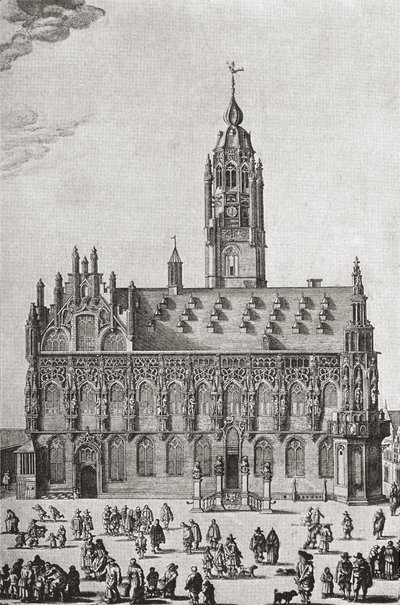 El Stadhuis, Middelburg, como era en el siglo XVI, de 
