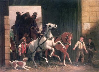 La llegada de la diligencia, c.1830 de English School