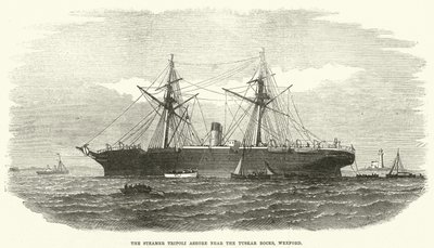 El vapor Tripoli encallado cerca de las rocas Tuskar, Wexford de English School