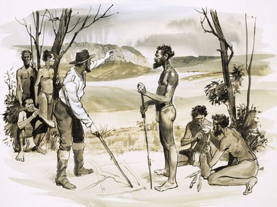 La historia de Australia: John Batman compra tierras a los aborígenes de English School