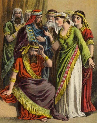 La historia de la reina Ester: Amán presenta su queja ante Zeres, su esposa, y todos sus amigos de English School