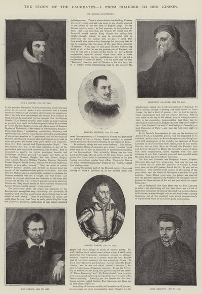 La Historia de los Laureados, de Chaucer a Ben Jonson de English School