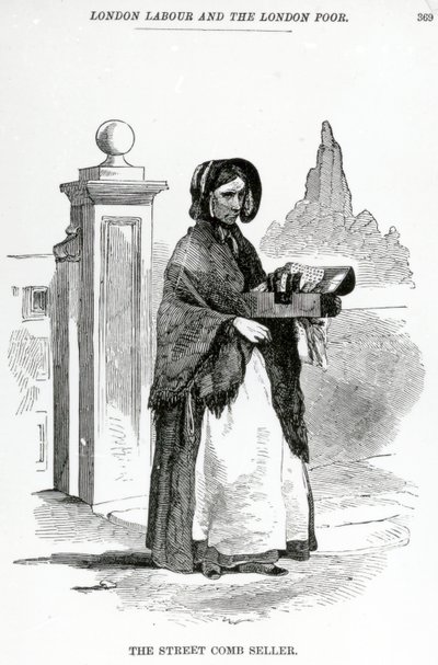El vendedor callejero de peines, c.1840 de English School