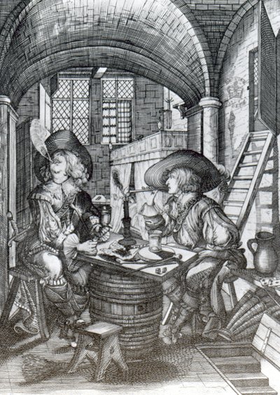 La facción de Sucklington, o los (Sucklings) chicos ruidosos, impreso en 1641 de English School